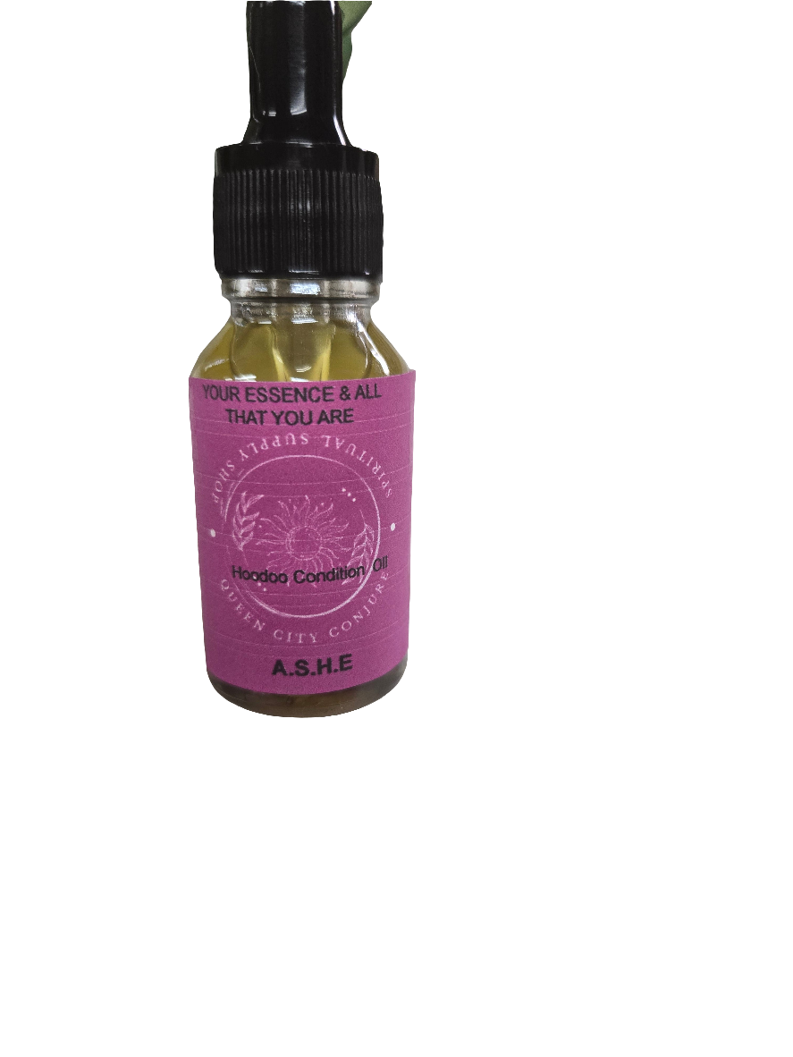 Small bottle of A.S.H.E Handcrafted Spiritual Conjure Oil from Spiritual Starter Kit