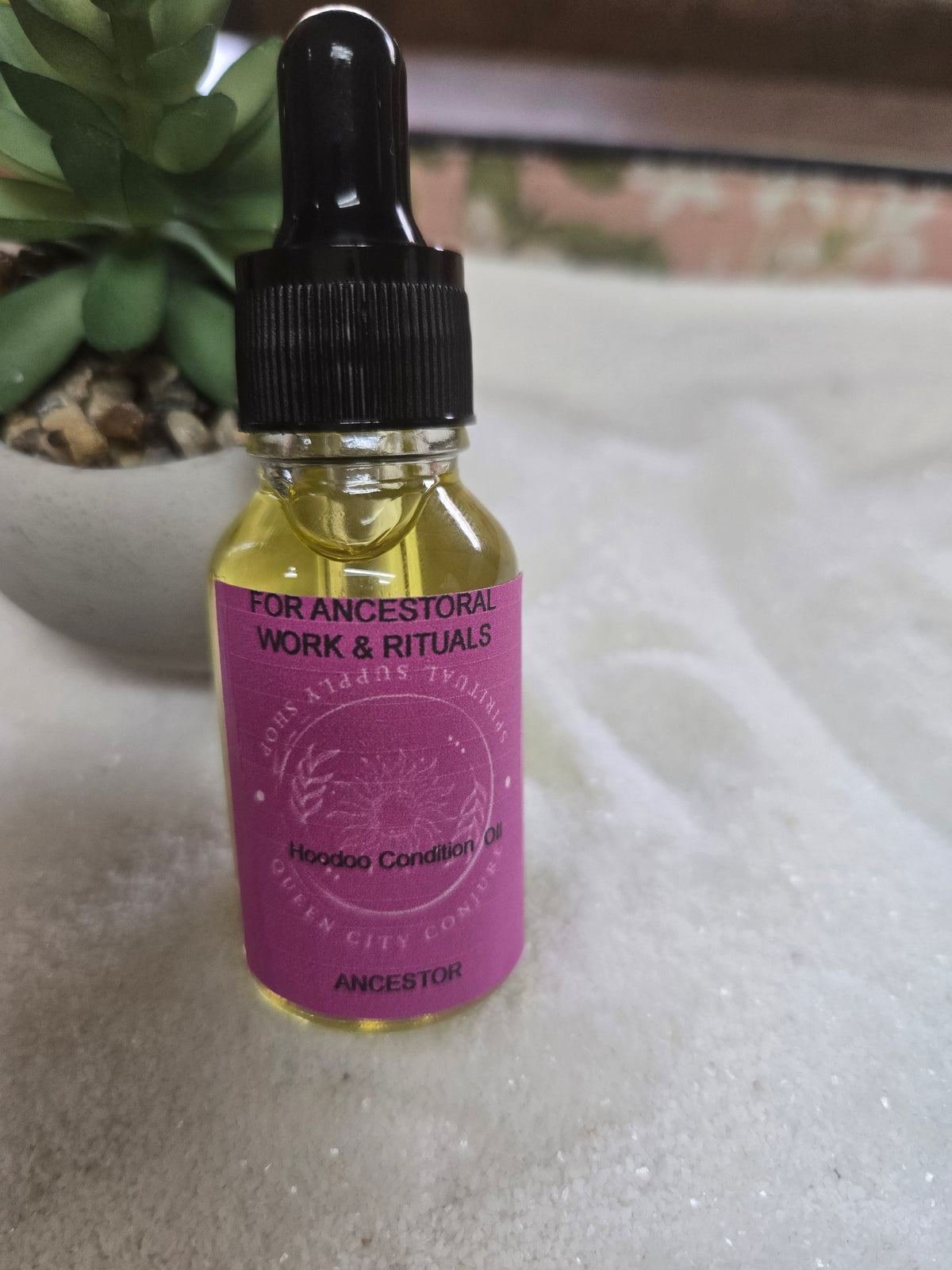 Ancestral Veneration oil bottle, ancestoral connection, natural herbs and resin.