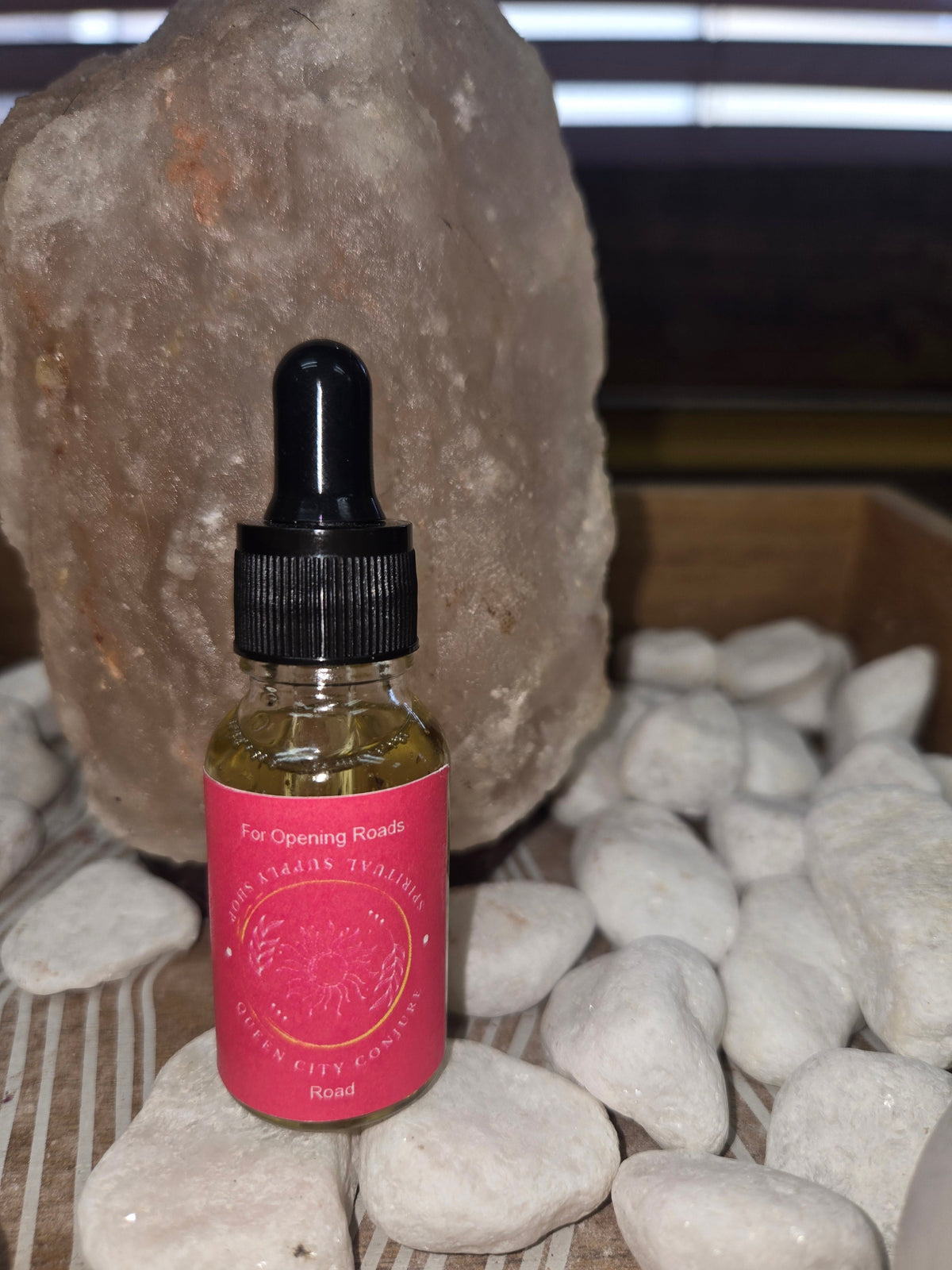Road Opener Spiritual Conjure Oil bottle for positive energy and personal growth.