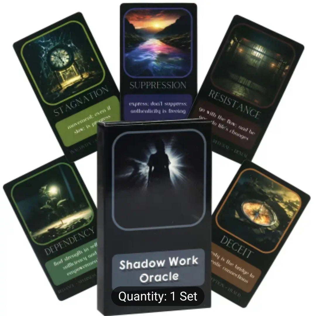 Shadow Work Oracle card set with vibrant images ,ideal for guudance and personal insight