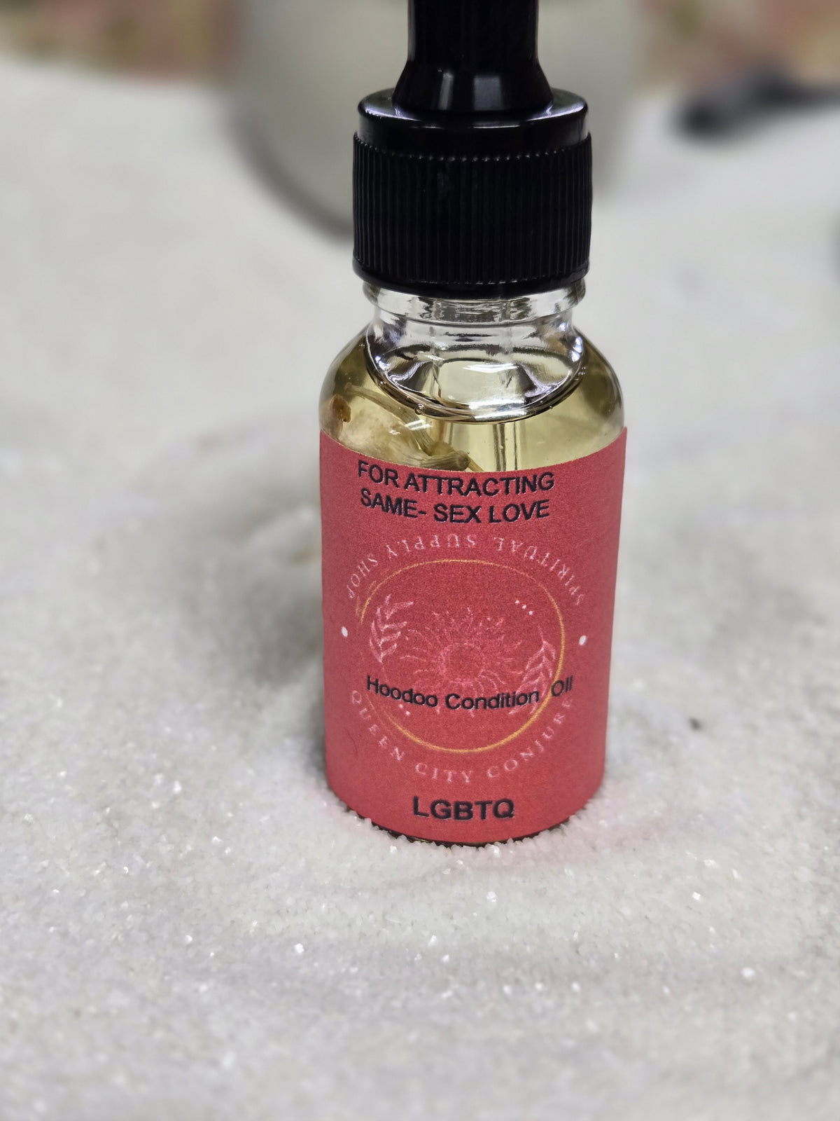 LGBTQ Love Conjure Oil bottle for authentic romance and connection