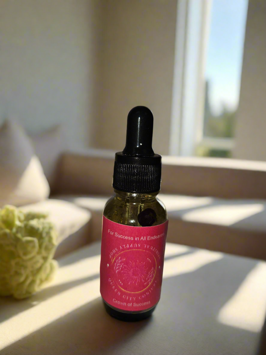 Hand Crafted Crown of Success Spiritual Oil bottle self esteem, confidence,empowerment 