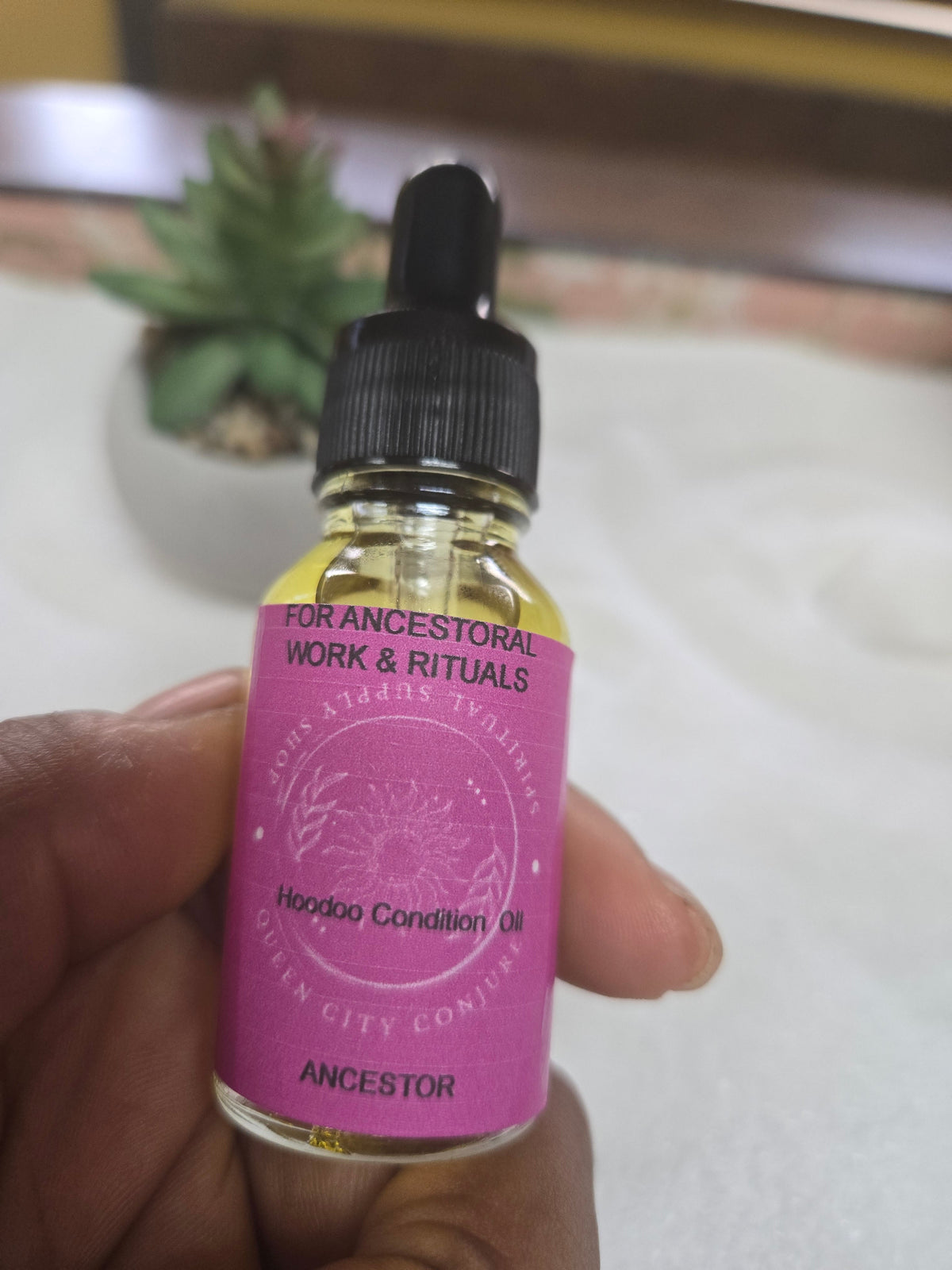 Ancestral Veneration oil bottle, ancestoral connection, natural herbs and resin.